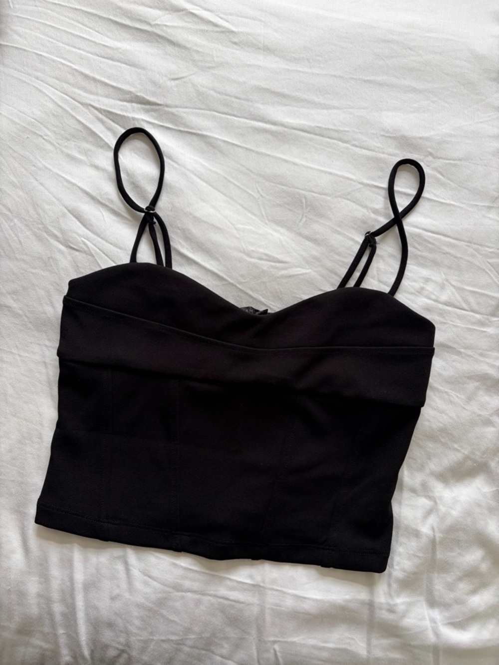 Black Women's Spaghetti Strap Crop Top